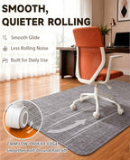 Funwheat Woven Office Chair Mat for Hardwood Floor, 30 x 48 in, Dark Grey - Image 4