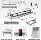 Fenge Dual Monitor Stand Riser, Wooden Desk Shelf with 2-Tier Storage - Image 4