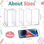 Mototo 3PCS Acrylic Pen Holder Back to School 4 Compartments Pen Organizer - Image 2