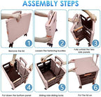 Foldable Utility Cart Portable Collapsible Crate Rolling Carts with Wheels Rolling Tote Basket Teacher Cart with Lid Wear-Resistant 360°Rotate Wheel Noiseless for Shopping Storage Office Use - Image 7