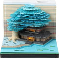 3D Memo Pad 260 Sheets Tree House Notepad with Light Kawaii Sticky Note Pad 3D Paper Carving Art Craftwork Desk Decoration Pen Holder DIY High-Grade Creative Gift,Blue by RSLIPIN
