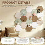 6.7 x 5.9 in 16 Pcs Hexagon Cork Board Tiles, Felt Pin Boards, Sage - Image 3