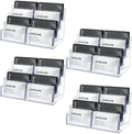 Uniclife 4 Pack Acrylic Business Card Holder for Desk 8 Slots Clear Business Card Display Stand for Men & Women Desktop Business Card Organizer Card Stand for Office Home Exhibition, 480 Card Capacity by UnicLife
