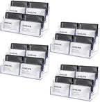 Uniclife 4 Pack Acrylic Business Card Holder for Desk 8 Slots Clear Business Card Display Stand for Men & Women Desktop Business Card Organizer Card Stand for Office Home Exhibition, 480 Card Capacity by UnicLife