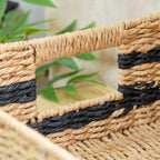 Handwoven Paper Rope Storage Basket, Rectangular Wicker Organizer - Image 7