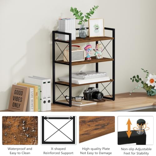 YINMIT Desk Shelf Organizer for Top of Desk with 3-Tier Open Shelves - Image 5