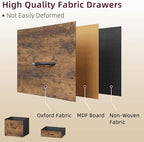 HIGDBFE File Cabinet with 2 Fabric Drawers and Printer Stand, Rustic Brown - Image 4