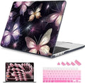 Mektron for 2026/2025/2024/2023 MacBook Air 15 INCH M5 A3448 /M4 A3241 /M3 A3114 /M2 A2941 Case, Printed Plastic Hard Shell Cover with 15.3" Liquid Retina Display Touch ID, Glittering Butterfly by Mektron