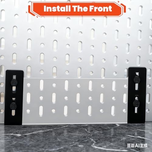 4 Pcs Desk Clamp, Pegboard Fixing Bracket Desktop Fixing Bracket, Office Game Home Desktop Accessories Brackets, Pegboard Organizer Metal Brackets (Black) - Image 5