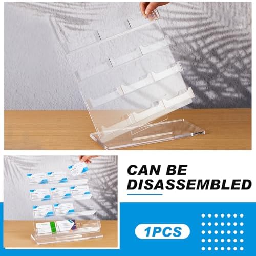 Dunzoom 2 Pack Business Card Holder for Desk 12 Slots Freestanding Clear Acrylic Business Card Holder Display Stand Multiple Organizer for Office Meeting Exhibition Home - Image 3