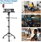 Tossbiss Laptop Tripod on Wheels with 2 Shelves - Image 5