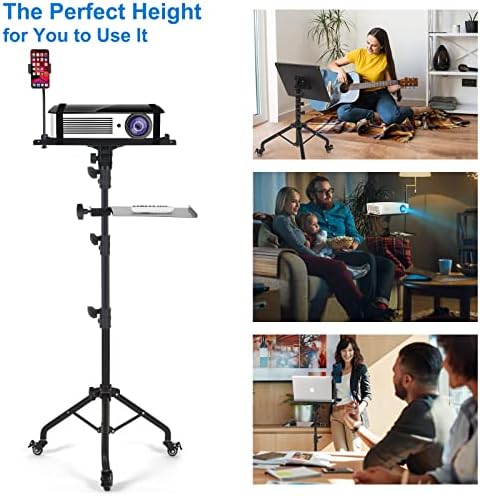 Tossbiss Laptop Tripod on Wheels with 2 Shelves - Image 5