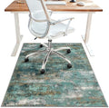 48"x72" Office Chair Mat for Hardwood Floor, Non-Slip Washable Teal Blue by BESBLEE