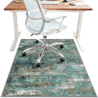 48"x72" Office Chair Mat for Hardwood Floor, Non-Slip Washable Teal Blue by BESBLEE