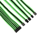 Thermaltake TtMod Sleeve Extension Power Supply Cable Kit ATX/EPS/8-pin PCI-E/6-pin PCI-E with Combs, Green/Black AC-034-CN1NAN-A1 by Thermaltake
