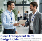 Marspark 4"x3" Name Badge Holder with Lanyard Bulk, Blue, 200 Sets - Image 5
