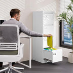 BYNSOE 4 Drawer File Cabinet with Lock Metal Vertical File Storage Cabinet Office Home Steel Vertical File Cabinet for A4 Legal/Letter Size Narrow File Cabinet Locked,Assembly Required - Image 2