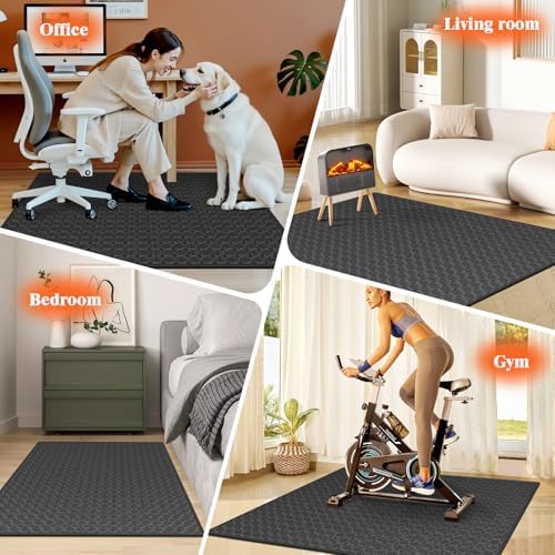 KMAT Office Chair Mat, 46x60in Heavy Duty Hardwood/Tile Floor Protector, Floor Mat Computer Desk Mat for Rolling Chairs, Work, Study, Office, Black - Image 6