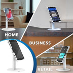 Mount-It! Universal Tablet Countertop Stand, Secure Kiosk Mount, White - Image 3