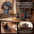 Owl Decorative Bookends for Shelves, Heavy Duty Resin Book Ends with Non-Slip Pads, Vintage Reading Owl Statues, Library Office Home Decor, Book Lover and Teacher Gifts - Image 2
