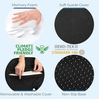5 STARS UNITED Seat Cushion - Memory Foam Chair Cushion for Tailbone Pain Relief - Ergonomic Support for Coccyx, Sciatica & Butt - Office, Desk & Gaming Chair, Car Seat, Wheelchair, Black Suede - Image 6