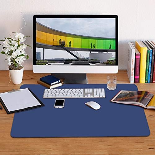 Desk Mat, Waterproof Desk Pad Protector, Eco-Friendly Natural Cork & Leather Double-Sided Office Desk Mat Mouse Pad, Smooth Surface Soft Desk Writing Mat for Office Home Work Game (Blue, 47x24Inch) - Image 6