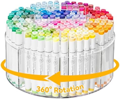 Ohuhu 360° Rotating Acrylic Marker Storage Organizer for Alcohol Markers by Ohuhu