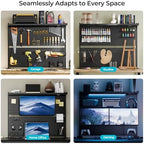 EUREKA ERGONOMIC Desk Pegboard Dual Monitor Stand 43x34 Black - Image 3