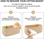 MiniArk Small Storage Baskets for Organizing | Closet Organizer Bins | Shelf Toy Basket | Woven Rope Baskets | Cube Decorative Box | Shallow Basket | 13x8.5x5.1” | 4 Packs Yellow - Image 7
