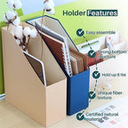 Magazine Holder - File Holder and Desk Organizer, Paperboard Book Organizer and Storage Box for Documents, Magazine Holder Rack for Classroom, Home, and Office (Classic Blue, 4-Pack) - Image 3