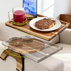 Manspdier Acacia Wood Sofa Arm Tray Table Clip On Couch Armrest Table by Manspdier