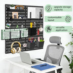 Wall Mount Wall Organizer Pegboard for Gaming & Office, 4 Pack, 12x12 Inch - Image 6