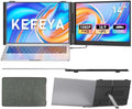 KEFEYA Laptop Screen Extender, 14" FHD 1080P Portable Monitor for Laptops, 0.19" Ultra-Thin Laptop Monitor Extender for 13-17" with USB-C/HDMI Port, Plug n Play for Windows/Mac/Android/Switch/PS5 by KEFEYA