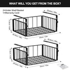 AmonHouseware 2Pack Under Shelf Basket Storage,Adjustable Hanging,Black - Image 6