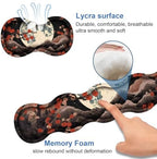 4 in 1 Ergonomic Memory Foam Mouse Pad Wrist Rest Set, Large XXL Gaming Desk Pad + Keyboard Wrist Rest + Mouse Wrist Cushion + Coaster for Home Office Study Gaming, Moon Peak Flowers - Image 6