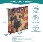 German Dog Puppy American Flag 3 Ring Binders 1.5 Inch Clear View Three Ring Binders Versatile Binder for Work School Office Supply 1 Pack - Image 5