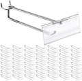 Thyle 50 Pcs Metal Scan Hook with Label Holder for 1/8" to 1/4" Pegboard, Peg Board Hooks with Price Tag, Pegboard Wall Accessories, Metal Hooks for Home Garage Retail Display Supplies (11 Inch) by Thyle