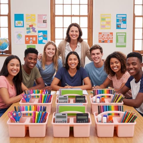 Geelin 24 Pack Classroom Caddy Bulk, 8 x 6.7 x 3.5 inches, Pink - Image 6