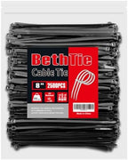 BethTie 8 Inch Black Zip Ties 2500 Pcs, 65 LBS UV Resistant Cable Ties by Youroutdoorcompanion