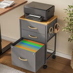 3 Drawer File Cabinet Under Desk, Small Filing Cabinet Printer Stand by Unknown