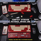 Acrylic Gaming Keyboard Wrist Rest Pad,CNC Process Clear Wrist Rest for Computer Keyboard,Office,PC Gaming,Laptop,Mac,Comfortable,Lightweight,Ergonomic-2 in 1 Red - Image 6