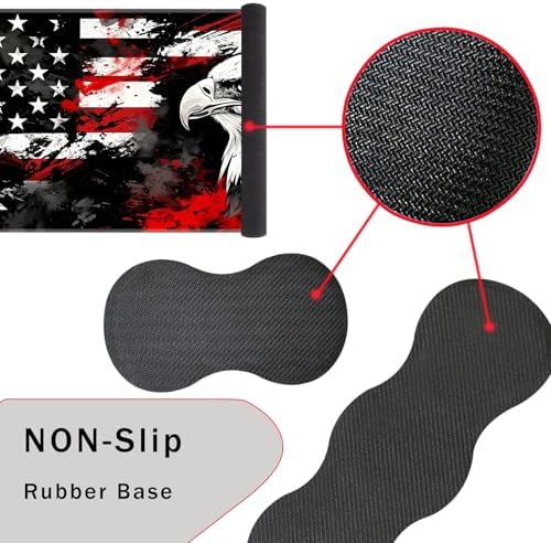 Keyboard Wrist Rest and Mouse Pad with Wrist Support Set Ergonomic Coaster,Memory Foam,Easy Typing Pain Relief,Large XL Desk Mat 31.5"x 11.8",Bald Eagle American Flag - Image 3