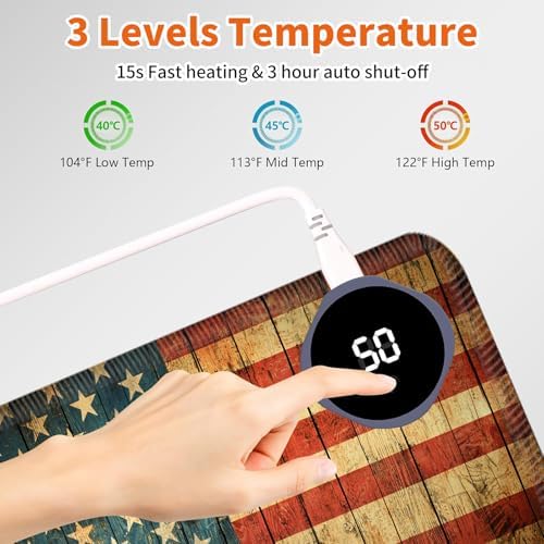 Heated Desk Pad & Mouse Pad, 3 Heat Levels, 3-Hour Auto Shut-Off - Image 5