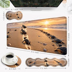 Desk Mat, Mouse Pad with Wrist Rest, 4-in-1 Large Mouse Pads for Desk, Ergonomic Mouse Pad and Keyboard Wrist Rest Gaming Keyboard Mat for Office,Sea Turtles on The Beach - Image 6