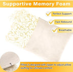 1 MIDDLE ONE 2 Pack Small Pillow, Memory Foam Mini Pillow 11 X 7 Inches for Travel, Sleeping, Nap and Neck, Knee, Lumbar Support, Tiny Cushion for Pet, Dogs (Off-White) - Image 3