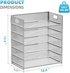 Marbrasse Paper Letter Tray - 6 Tier Mesh File Organizer with Handle, Paper Sorter for Letter/A4 Office File Folder Holder - Silver - Image 5
