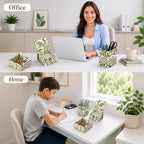 CPC Agate Green Block Print Set of 3 Desk Organizer - Image 7