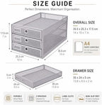 Exerz Paper Sorter 3 Drawer Wire Mesh A4 / Desk Multifunctional Desk Organiser/Multi-Layer Letter Tray - for Documents, Magazines, Notebooks and Letter (Silver) - Image 2