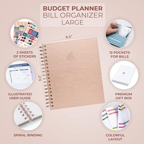 Clever Fox Budget Planner & Monthly Bill Organizer, Large Rose Gold - Image 2