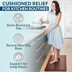 ComfiLife Anti Fatigue Floor Mat – 3/4 Inch Thick Kitchen Mats for Floor, Standing Desk Mat, Kitchen Rug – Comfort at Home, Office – Durable – Stain Resistant – Non-Slip Bottom (24" x 70", Brown) - Image 6
